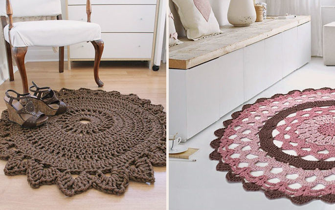 Decoração com Tapetes de Crochê