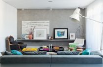 Ideias de cimento e concreto na sala de estar