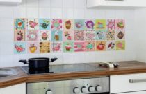 Revestimento para cozinha com desenhos de comida