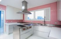 Revestimento para cozinha com rosa