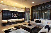 Home Theater com painel na laca