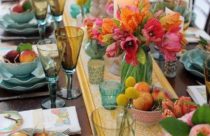 Mesa de jantar colorida
