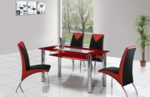 Mesa de jantar nas cores preto e vermelho