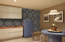 Papel de parede cozinha azul