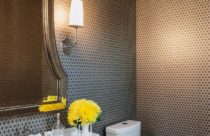 Papel de parede de banheiro geométricos