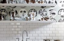 Papel de parede na cozinha de rostos