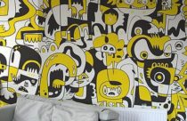 Grafite moderninho com detalhes na cor amarela