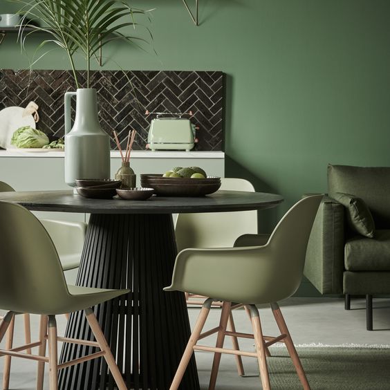Cadeira moderna verde-oliva